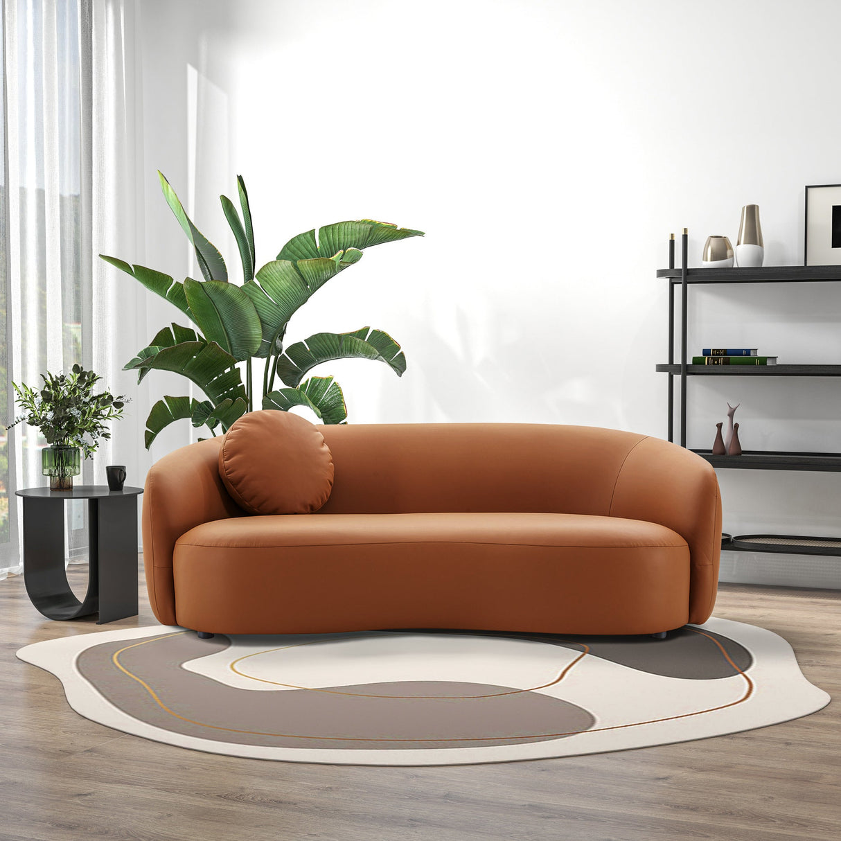 Porter Cognac PU Leather Sofa by Ashcroft Furniture at Eve Furniture