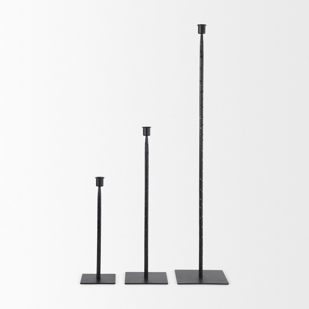 Porter Medium Black Iron Candle Holder by Mercana at Eve Furniture