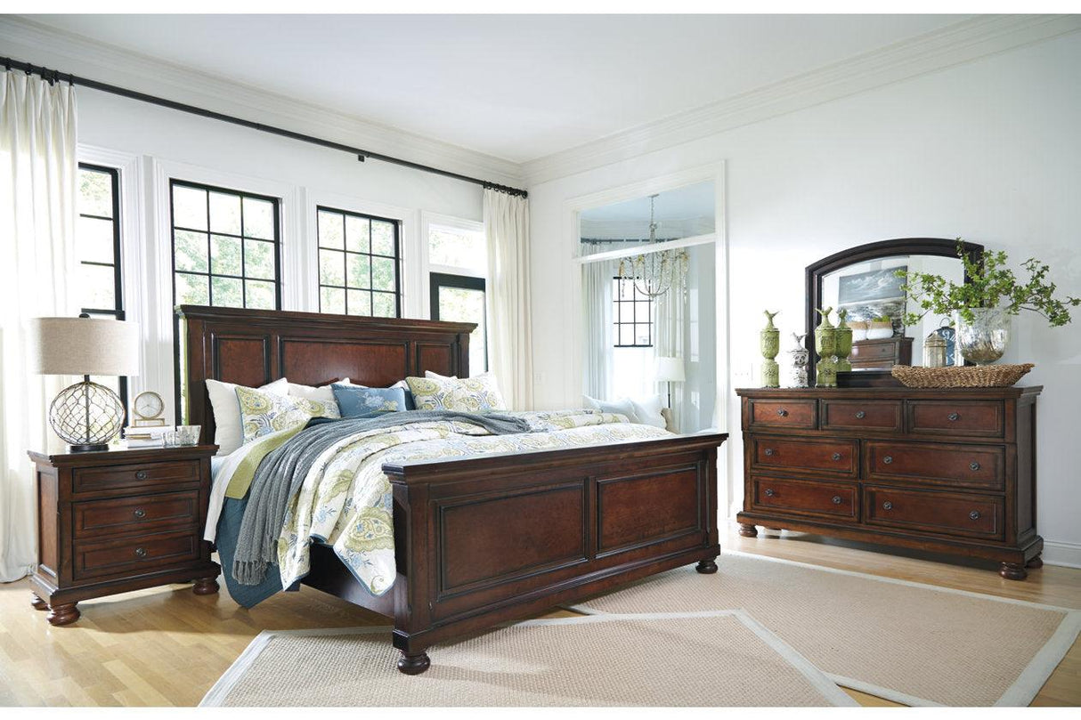 Porter Rustic Brown King Panel Bed by Ashley at Eve Furniture