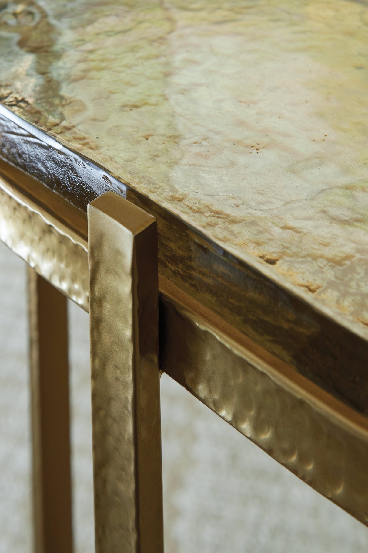 Porterville Gold Finish Accent Table by ASHLEY FURNITURE at Eve Furniture