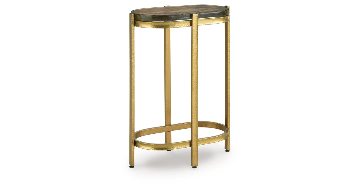 Porterville Gold Finish Accent Table by ASHLEY FURNITURE at Eve Furniture