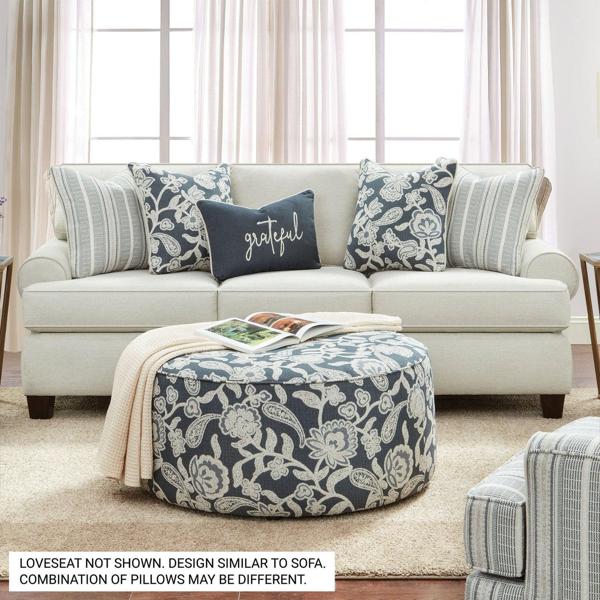 Porthcawl Ivory Loveseat by Furniture of America at Eve Furniture