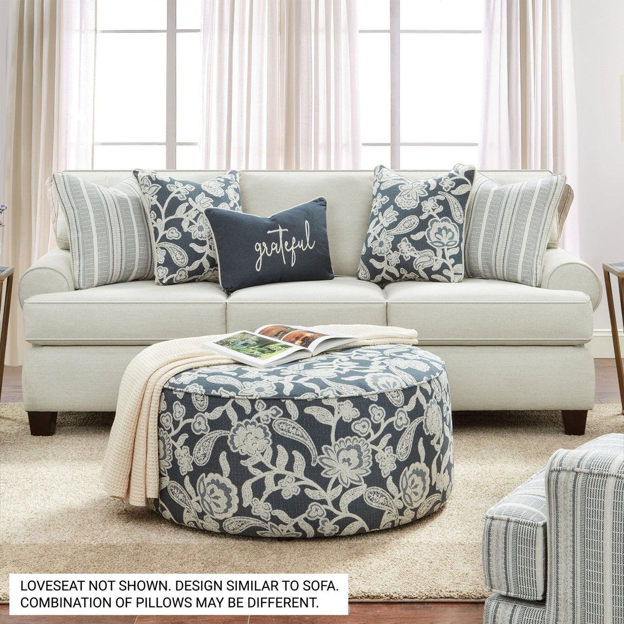 Porthcawl Ivory Sofa & Loveseat by Furniture of America at Eve Furniture