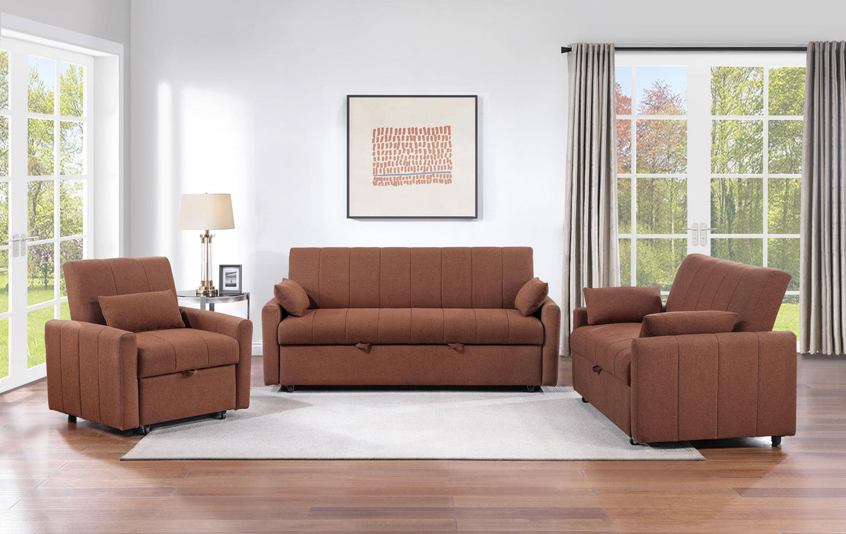 Portland Boucle Upholstered Sleeper Sofa Bed Copper by Coaster at Eve Furniture
