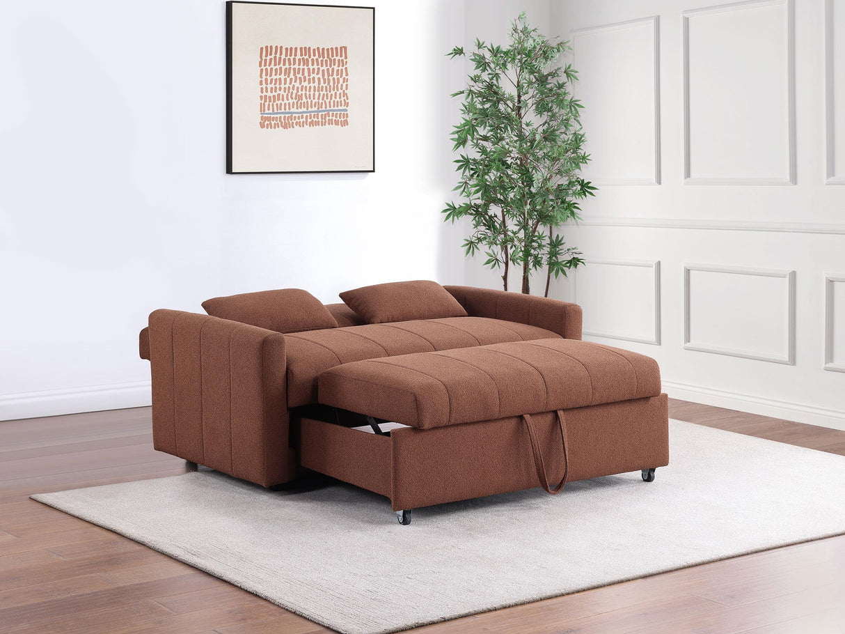 Portland Boucle Upholstered Sleeper Sofa Bed Copper by Coaster at Eve Furniture