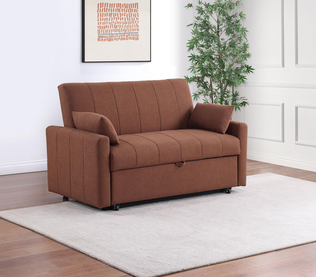 Portland Boucle Upholstered Sleeper Sofa Bed Copper by Coaster at Eve Furniture