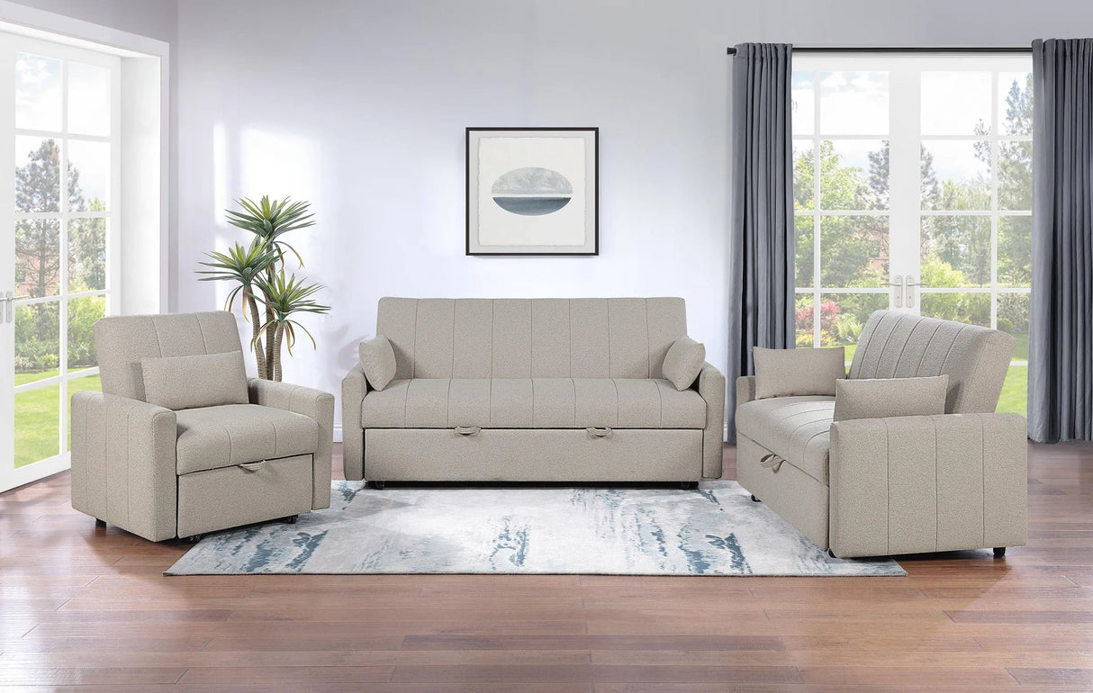 Portland Boucle Upholstered Sleeper Sofa Bed Latte by Coaster at Eve Furniture