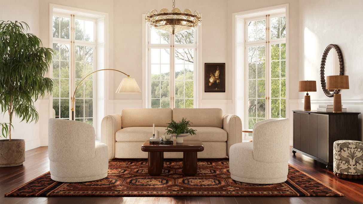 Porto Honey Boucle Sofa by TOV Furniture at Eve Furniture