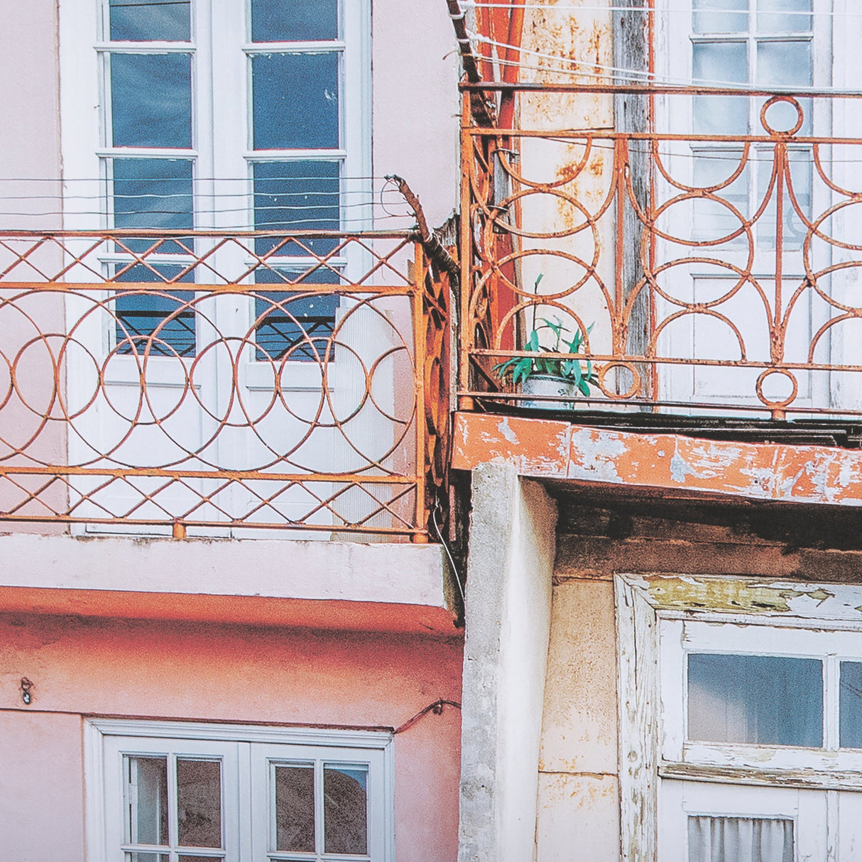 Porto Houses by Laura Marshall a Framed Photo Art Print Matted under Glass by Mercana at Eve Furniture