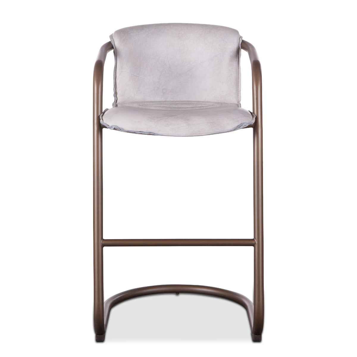 Portofino 22" Bar Chair in Vintage White Leather by Home Trends & Design at Eve Furniture