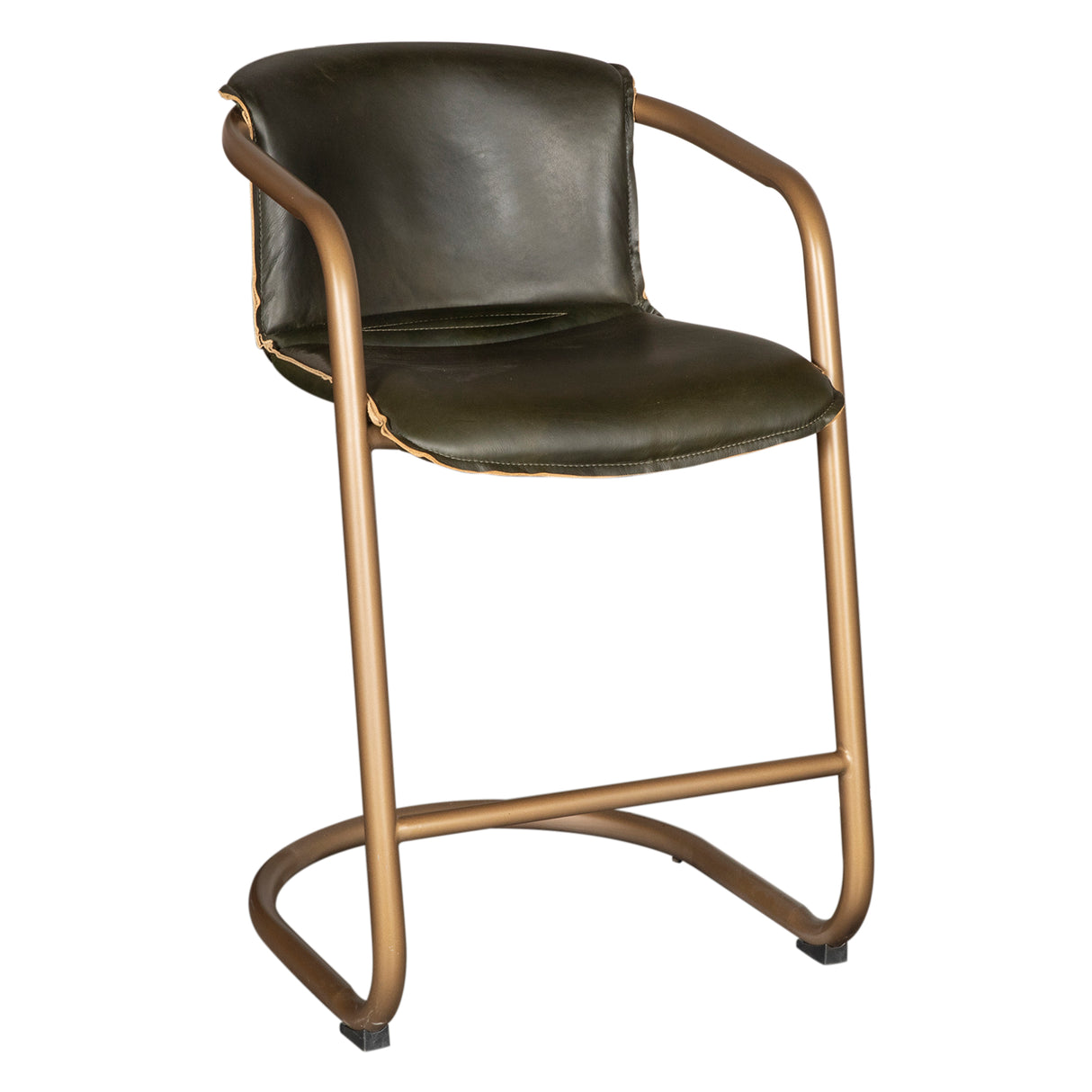 Portofino 22" Counter Chair in Emerald Green Leather by Home Trends & Design at Eve Furniture