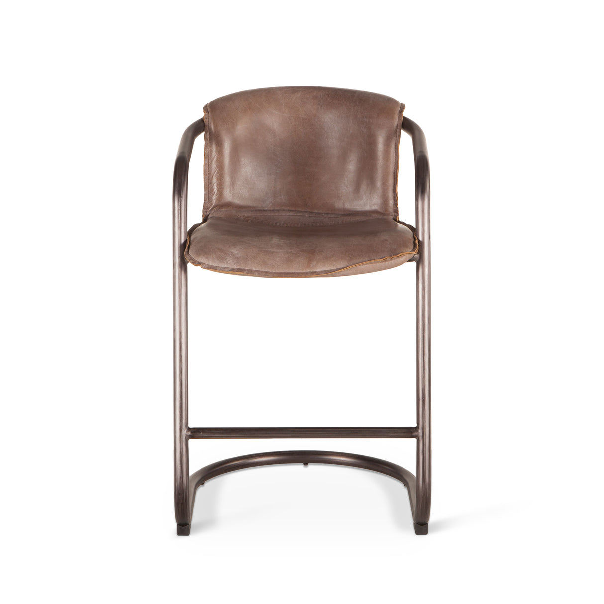 Portofino 22" Counter Chair in Jet Brown Top Grain Leather by Home Trends & Design at Eve Furniture