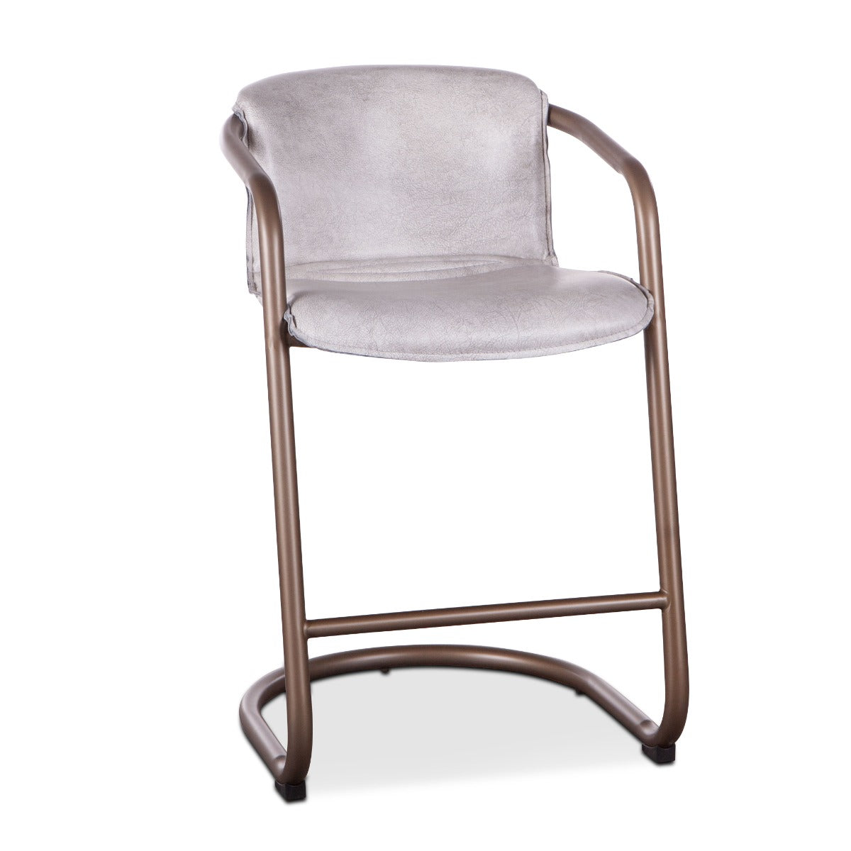 Portofino 22" Counter Chair in Vintage White Top Grain Leather by Home Trends & Design at Eve Furniture
