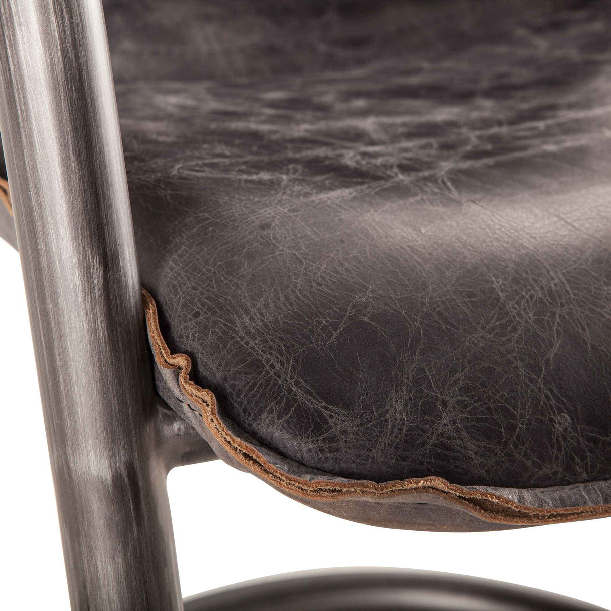 Portofino 22" Dining Chair in Antique Ebony Leather, Set of 2 by Home Trends & Design at Eve Furniture