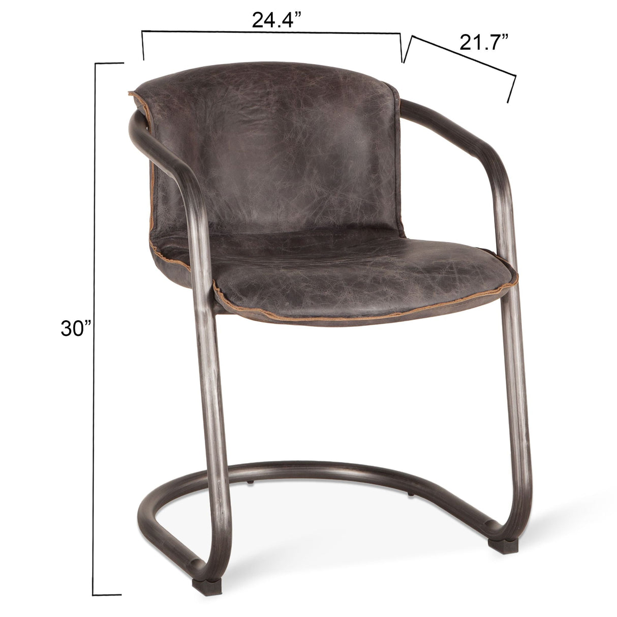 Portofino 22" Dining Chair in Antique Ebony Leather, Set of 2 by Home Trends & Design at Eve Furniture