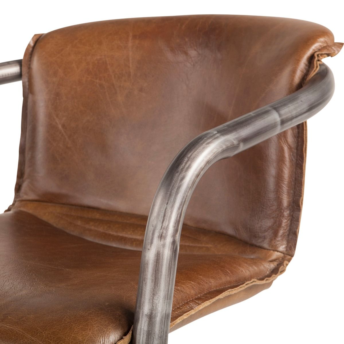 Portofino 22" Dining Chair in Berham Chestnut Leather, Set of 2 by Home Trends & Design at Eve Furniture