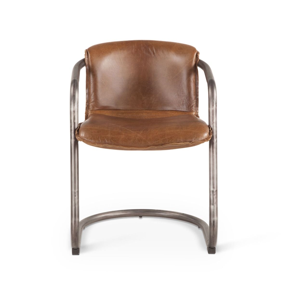 Portofino 22" Dining Chair in Berham Chestnut Leather, Set of 2 by Home Trends & Design at Eve Furniture