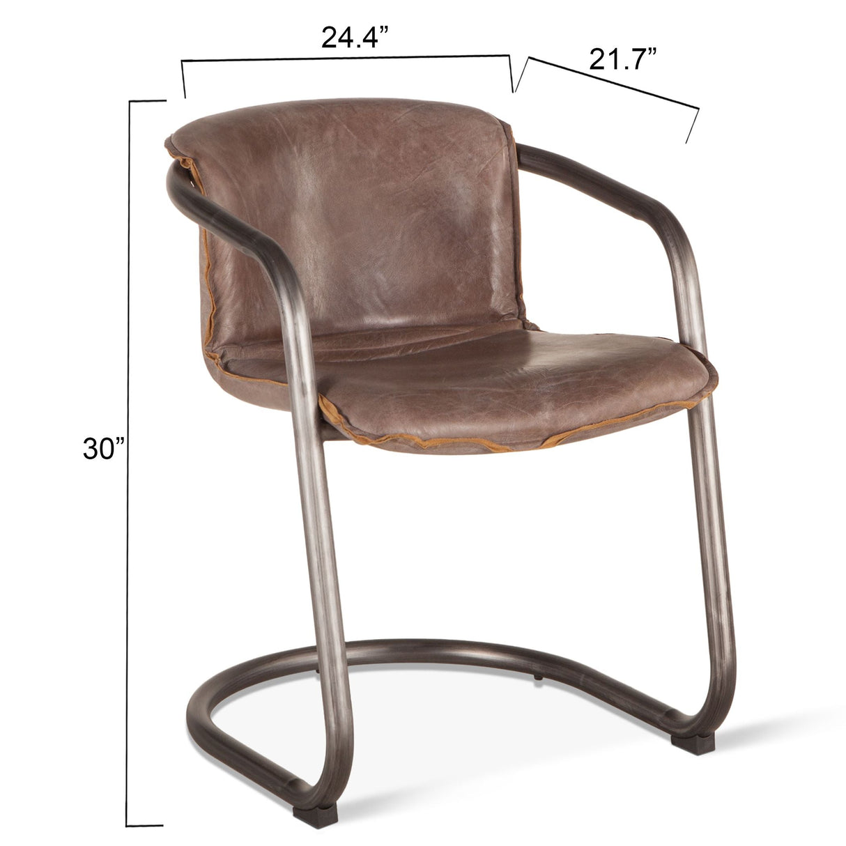 Portofino 22" Dining Chair in Jet Brown Leather, Set of 2 by Home Trends & Design at Eve Furniture