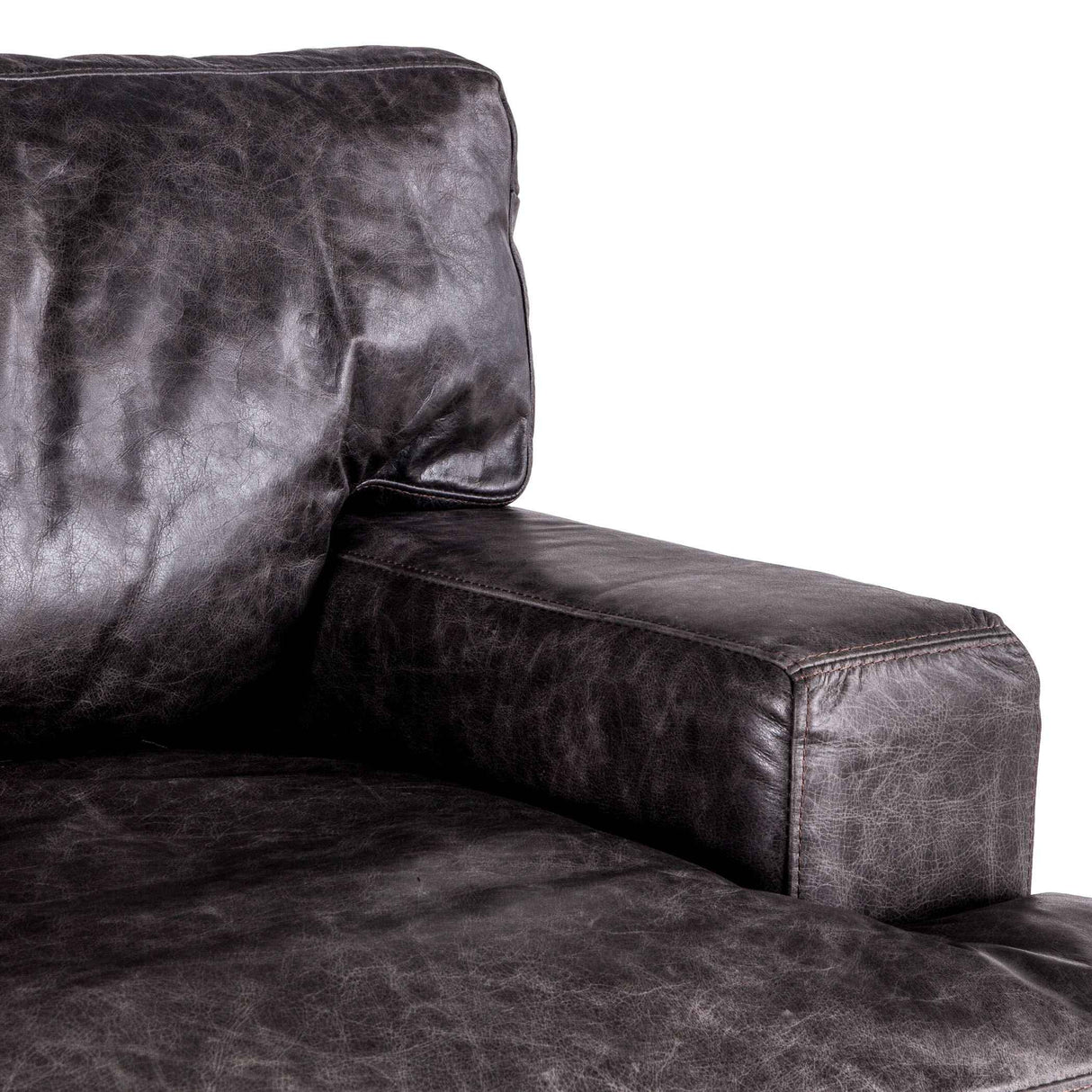Portofino Industrial 41" Accent Chair in Morocco Black Leather by Home Trends & Design at Eve Furniture