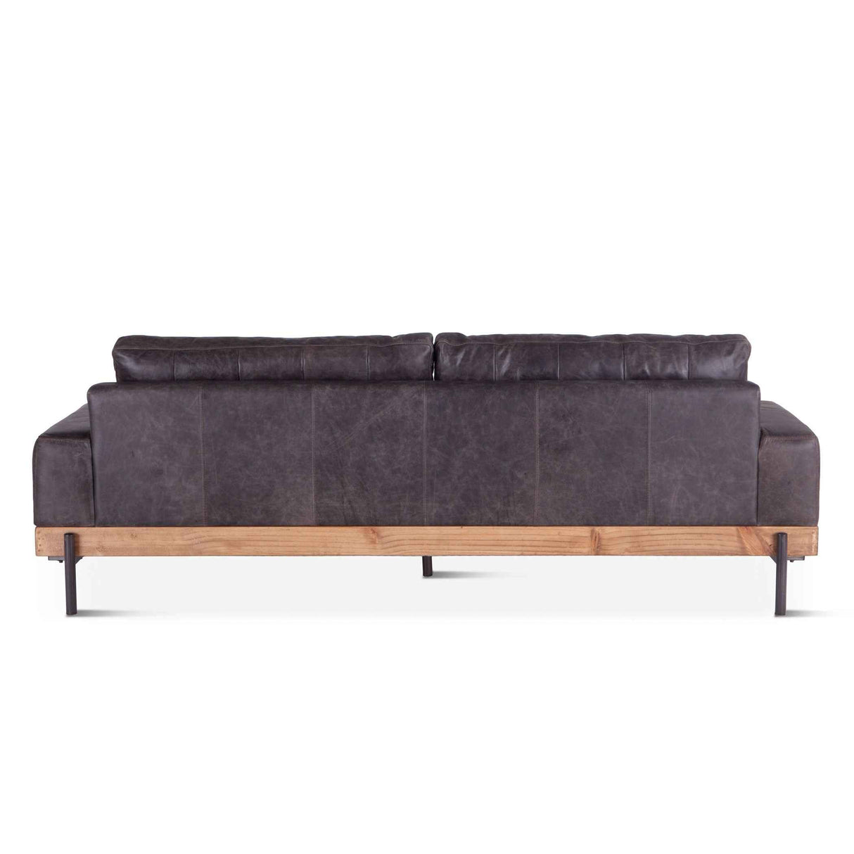 Portofino Industrial 94" Sofa in Morocco Black Leather by Home Trends & Design at Eve Furniture
