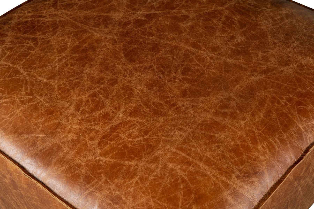 Portofino Loft Sectional Ottoman in Cocoa Brown Leather by Home Trends & Design at Eve Furniture