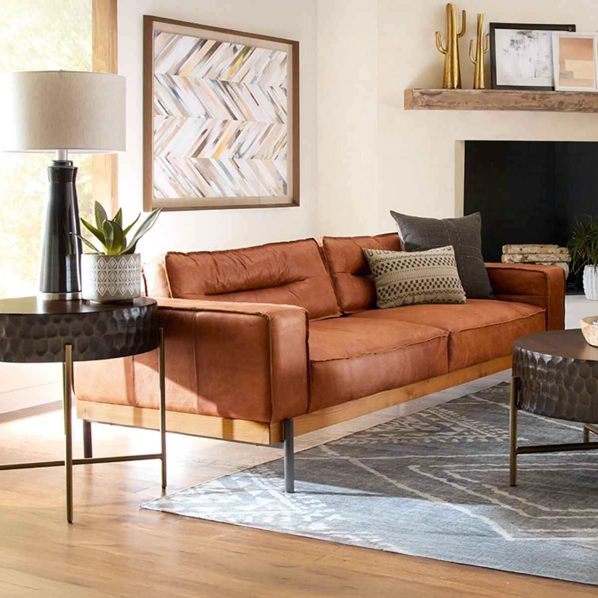 Portofino Modern 95" Sofa in Cocoa Brown Leather by Home Trends & Design at Eve Furniture