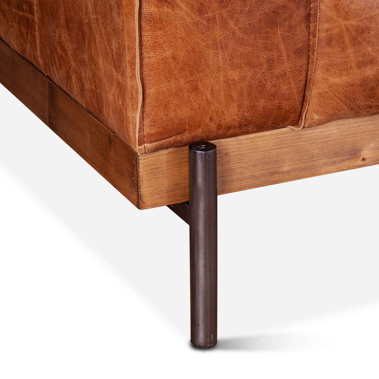 Portofino Modern 95" Sofa in Cocoa Brown Leather by Home Trends & Design at Eve Furniture