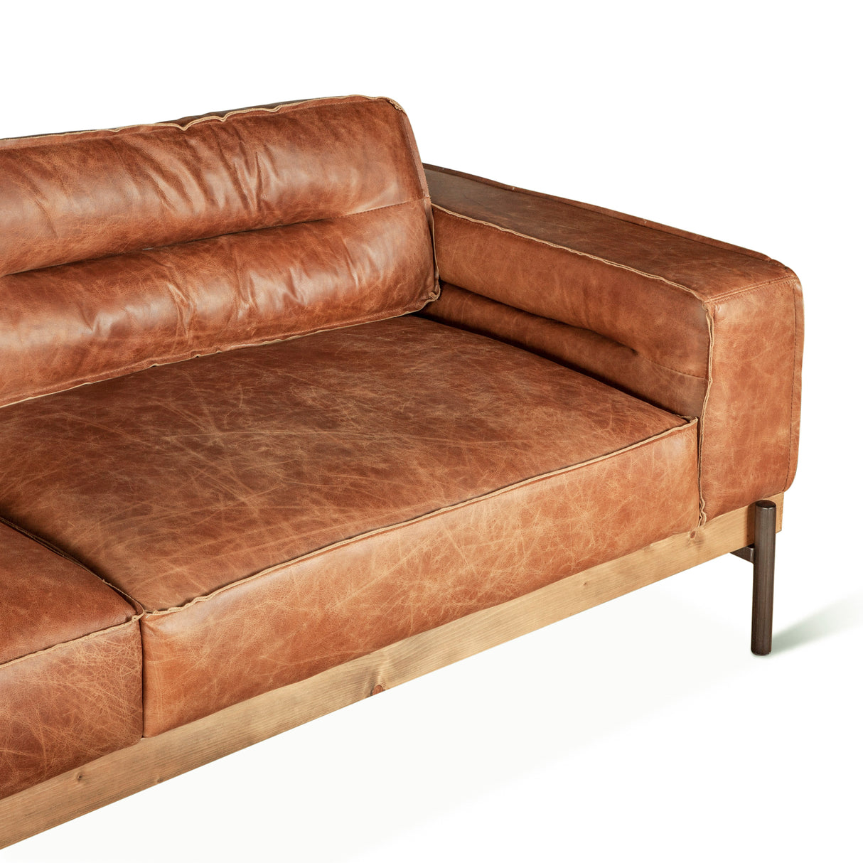 Portofino Modern 95" Sofa in Cocoa Brown Leather by Home Trends & Design at Eve Furniture