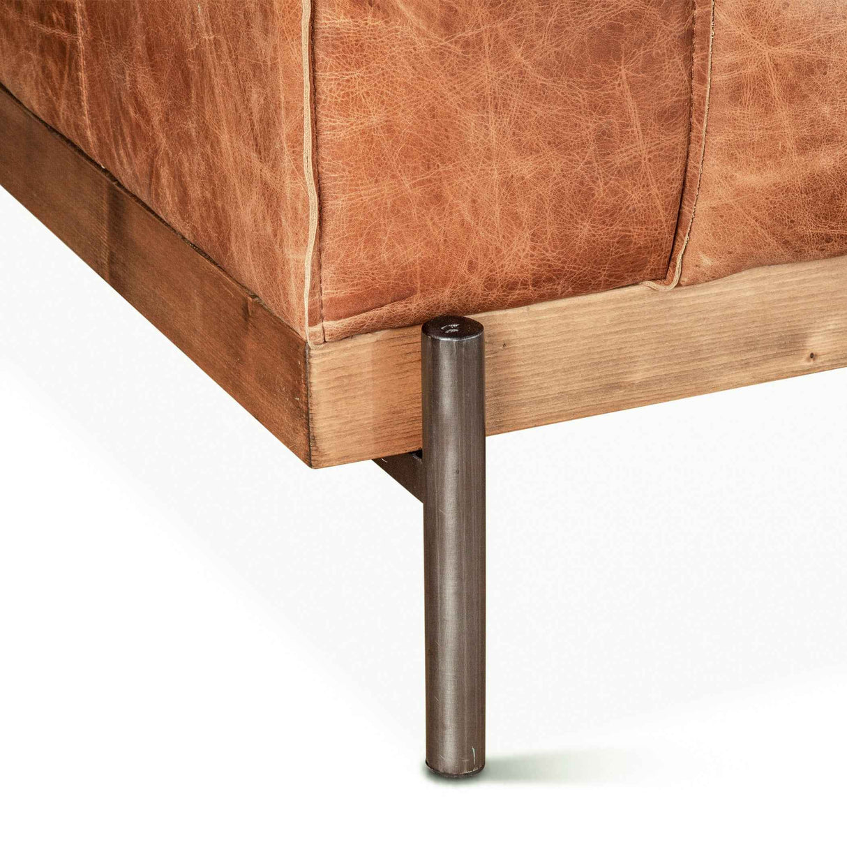 Portofino Modern 95" Sofa in Cocoa Brown Leather by Home Trends & Design at Eve Furniture