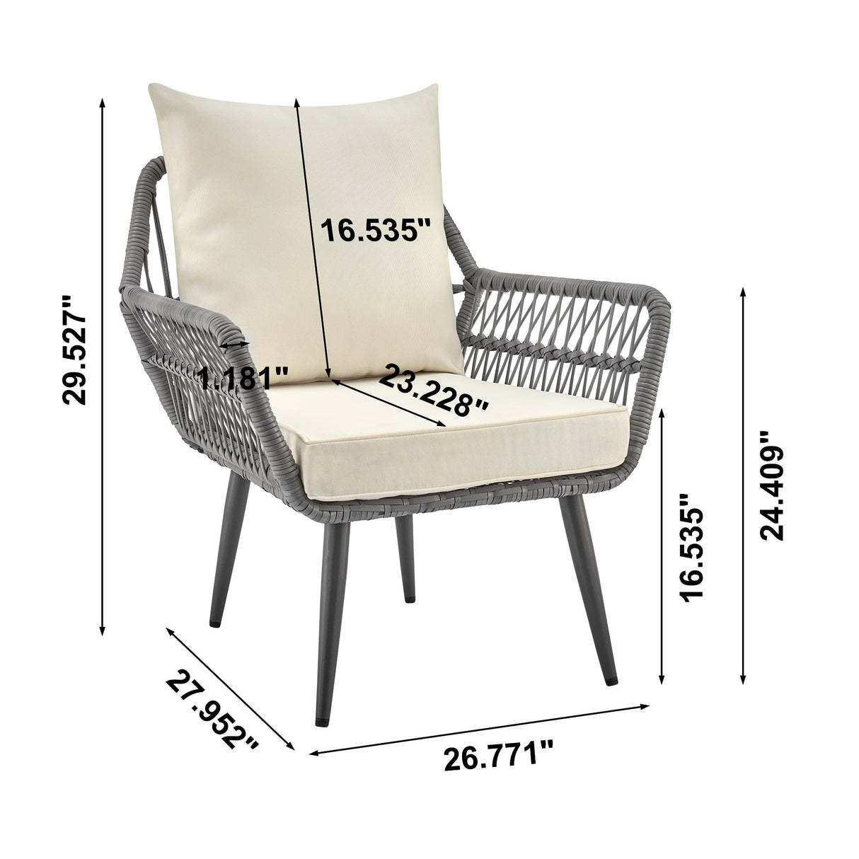 Portofino Patio 4-Person Conversation Set with Coffee Table with Cream Cushions by Manhattan Comfort at Eve Furniture
