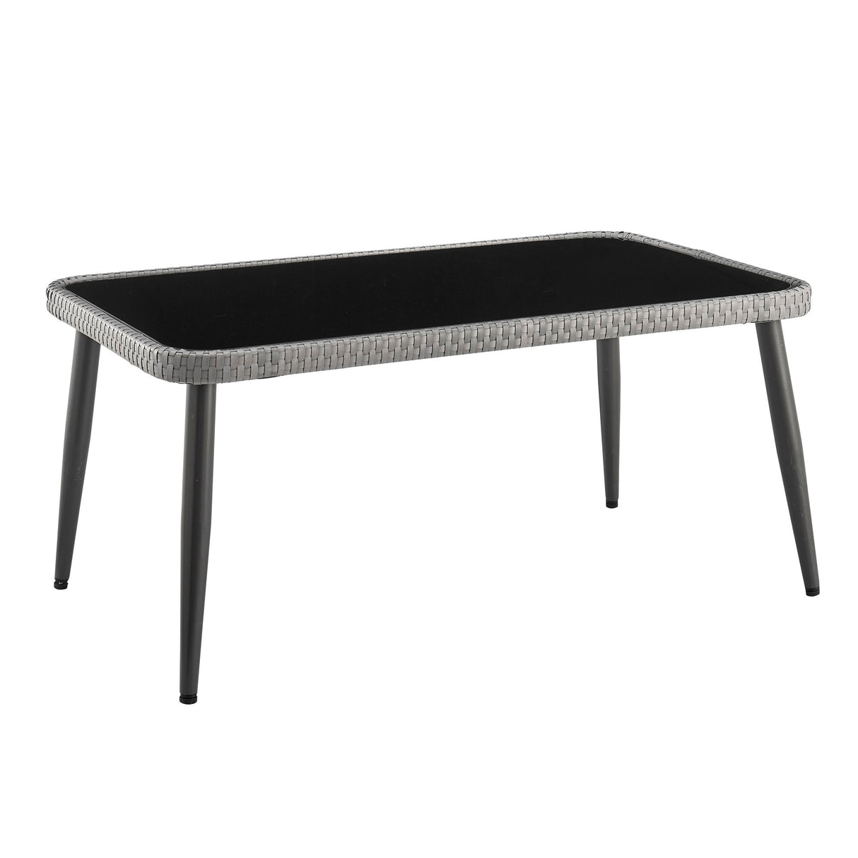Portofino Patio 4-Person Conversation Set with Coffee Table with Cream Cushions by Manhattan Comfort at Eve Furniture