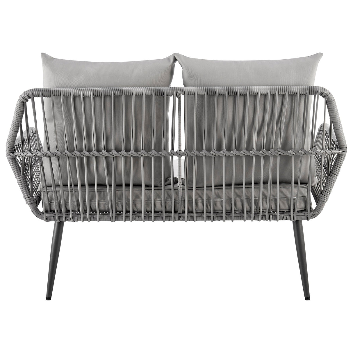 Portofino Patio 4-Person Conversation Set with Coffee Table with Grey Cushions by Manhattan Comfort at Eve Furniture