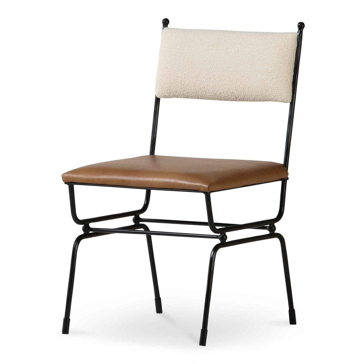 Posta Brown Leather Dining Chair by Moe's Home at Eve Furniture
