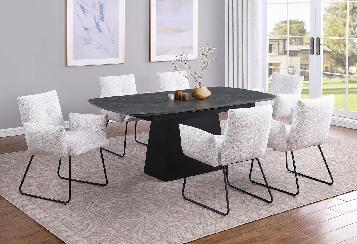 Potero Black Faux Marble Extendable Dining Table by Coaster at Eve Furniture