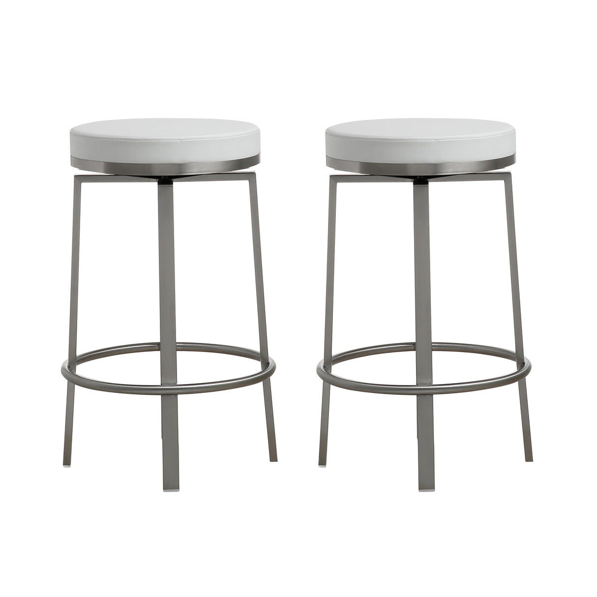 Pratt Performance Vegan Leather Swivel Counter Stool - Set of 2 by TOV Furniture at Eve Furniture
