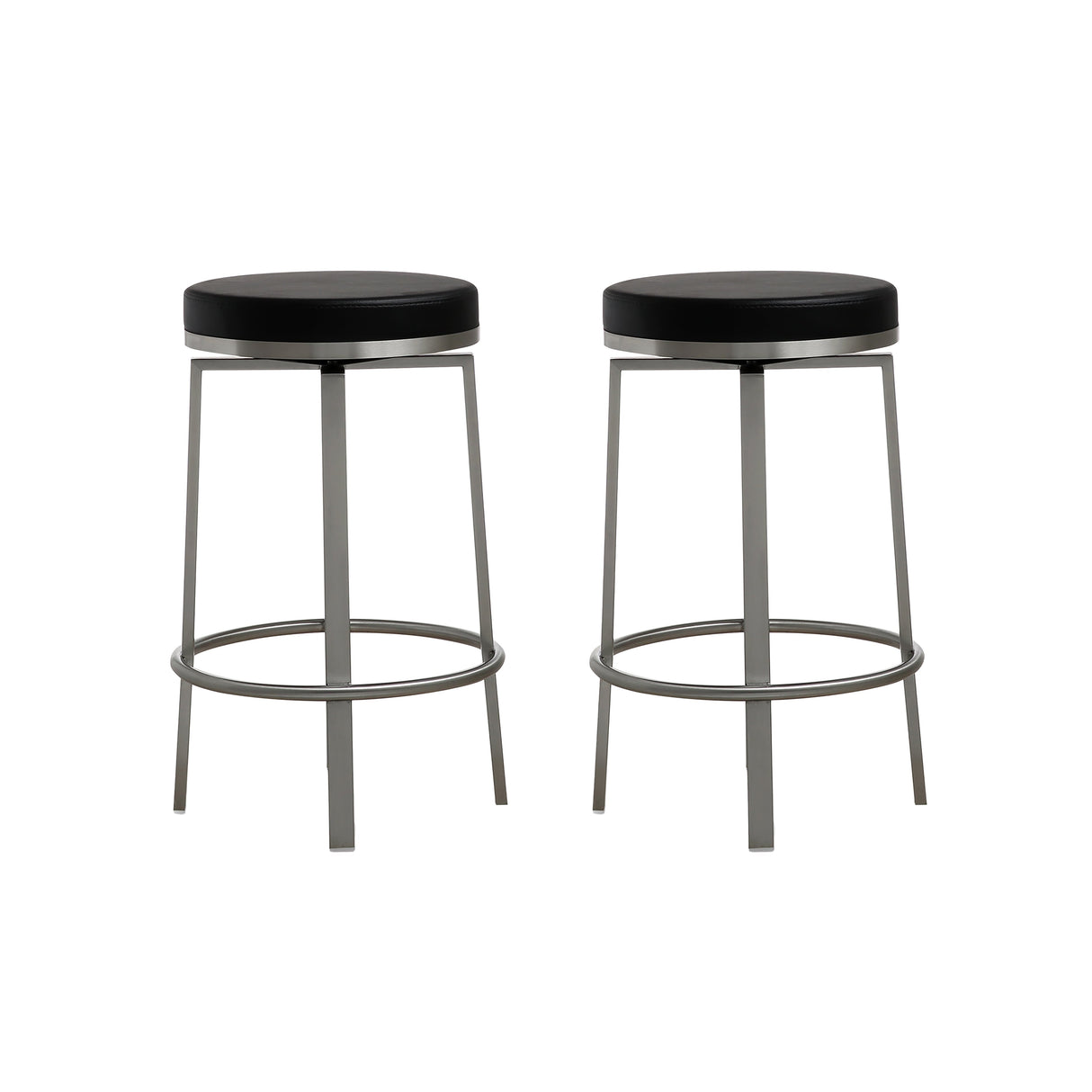 Pratt Performance Vegan Leather Swivel Counter Stool - Set of 2 by TOV Furniture at Eve Furniture