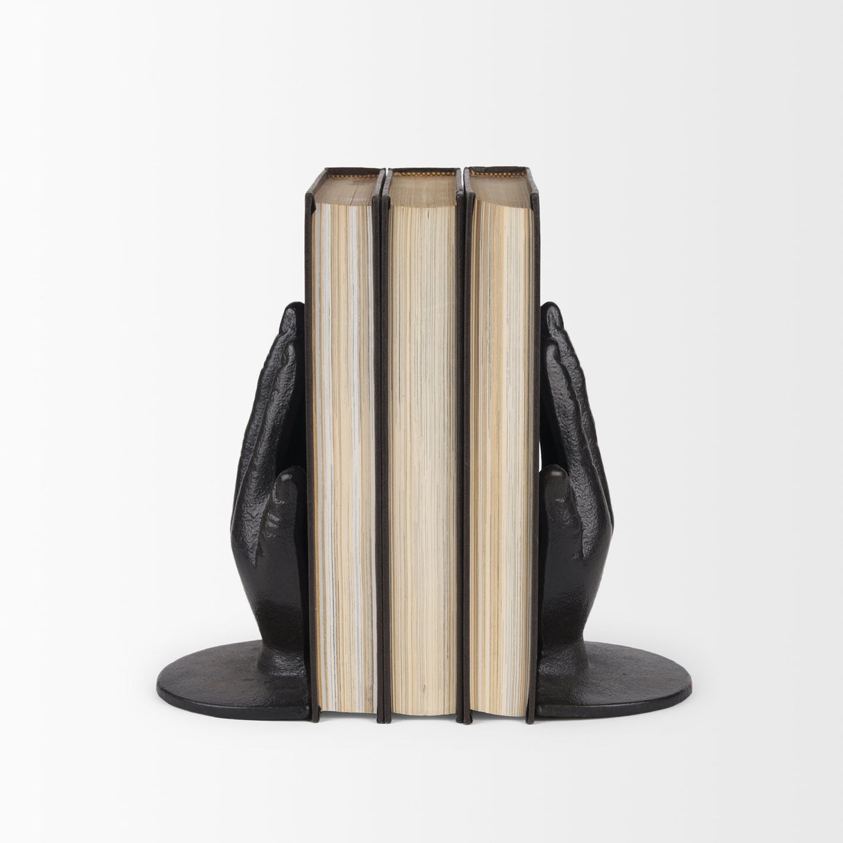 Praying Hands Bronze Cast Iron Book Ends by Mercana at Eve Furniture