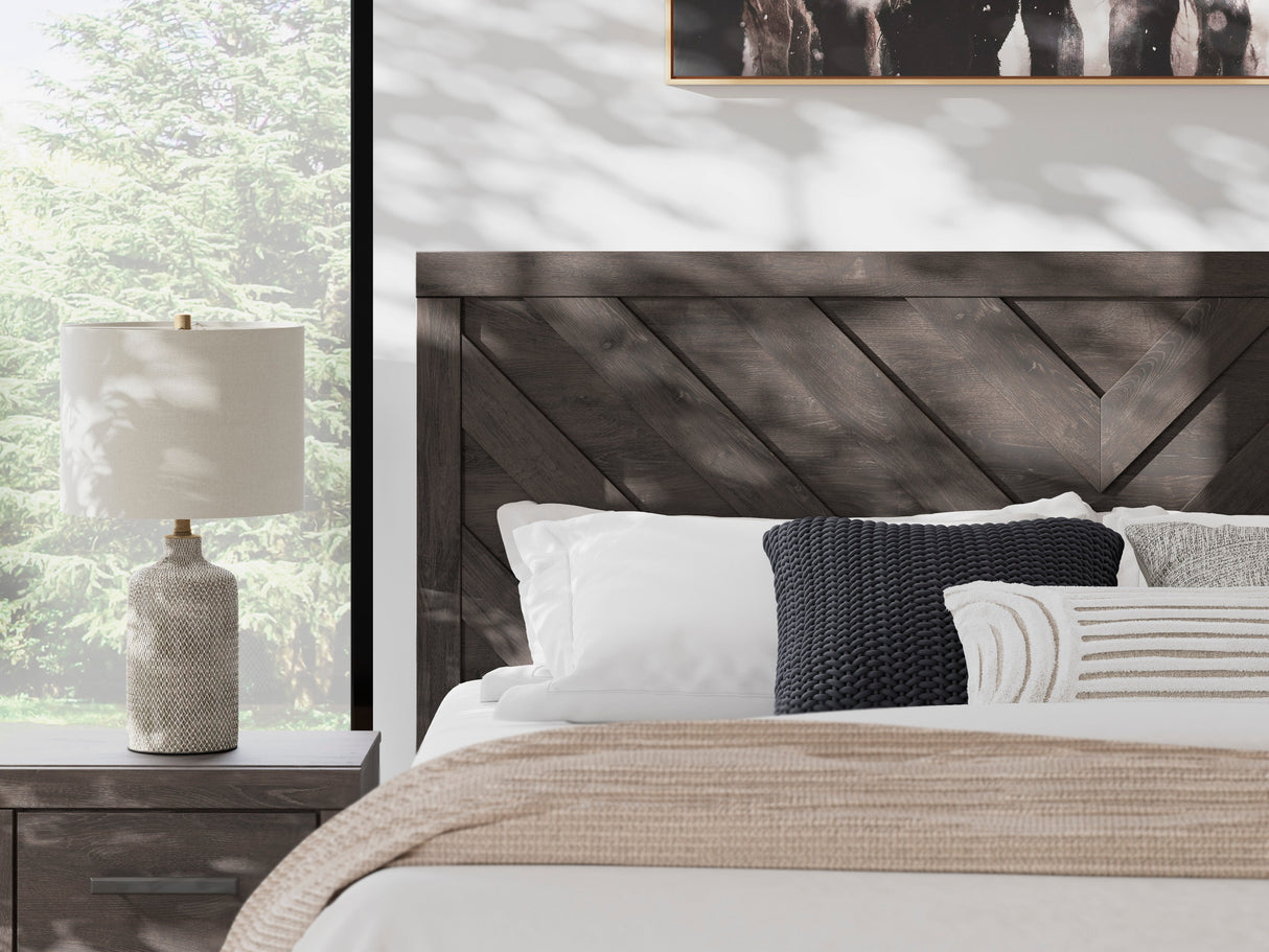 Prendonea Charcoal Panel Bedroom Set by Ashley at Eve Furniture
