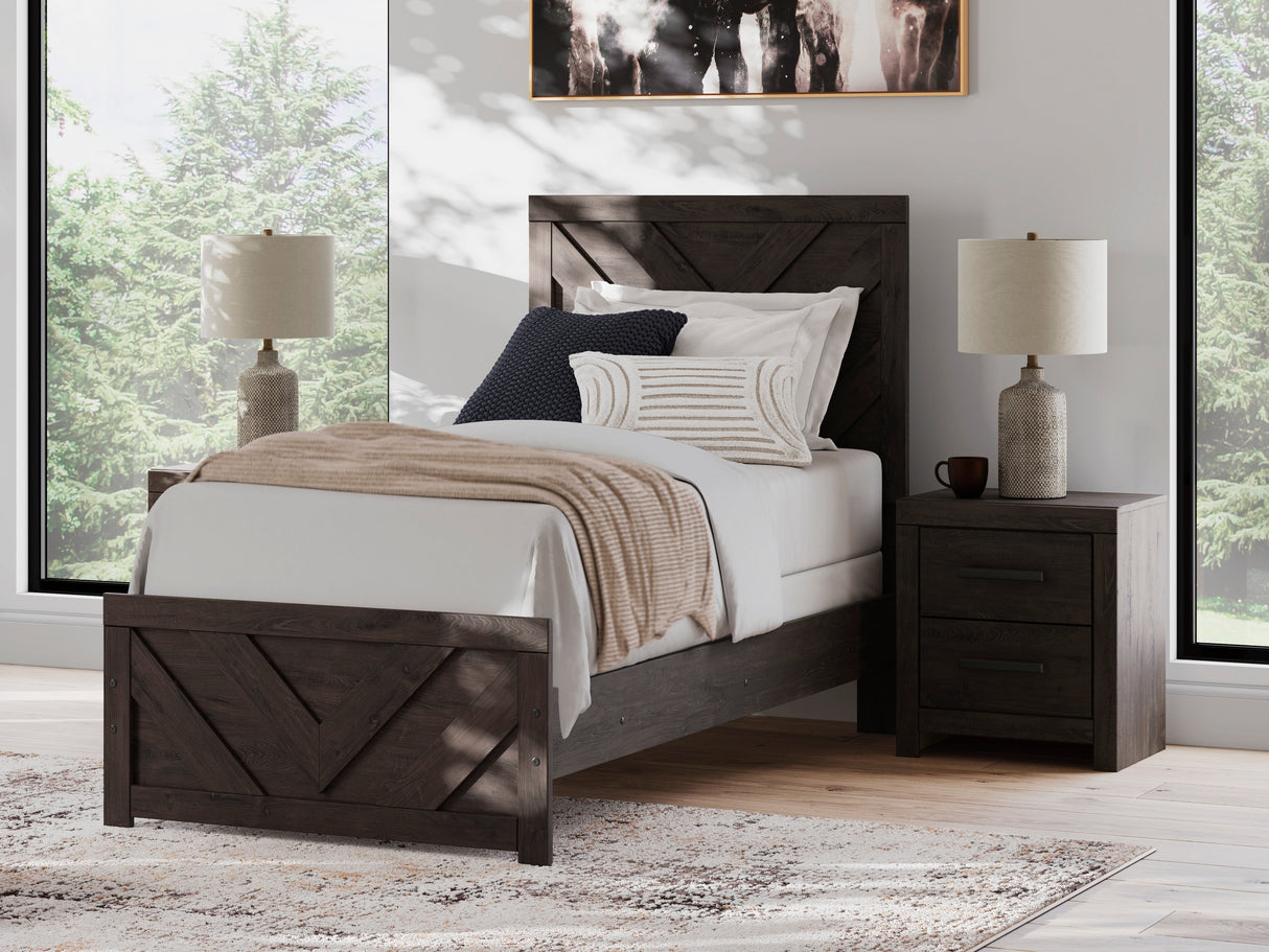 Prendonea Charcoal Twin Panel Bed by Ashley at Eve Furniture