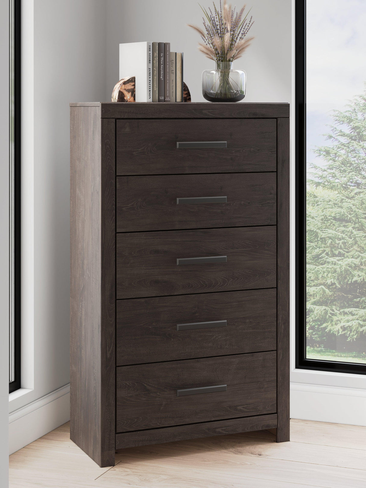 Prendonea Charcoal Chest of Drawers by Ashley at Eve Furniture