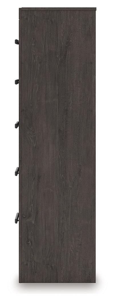 Prendonea Charcoal Chest of Drawers by Ashley at Eve Furniture