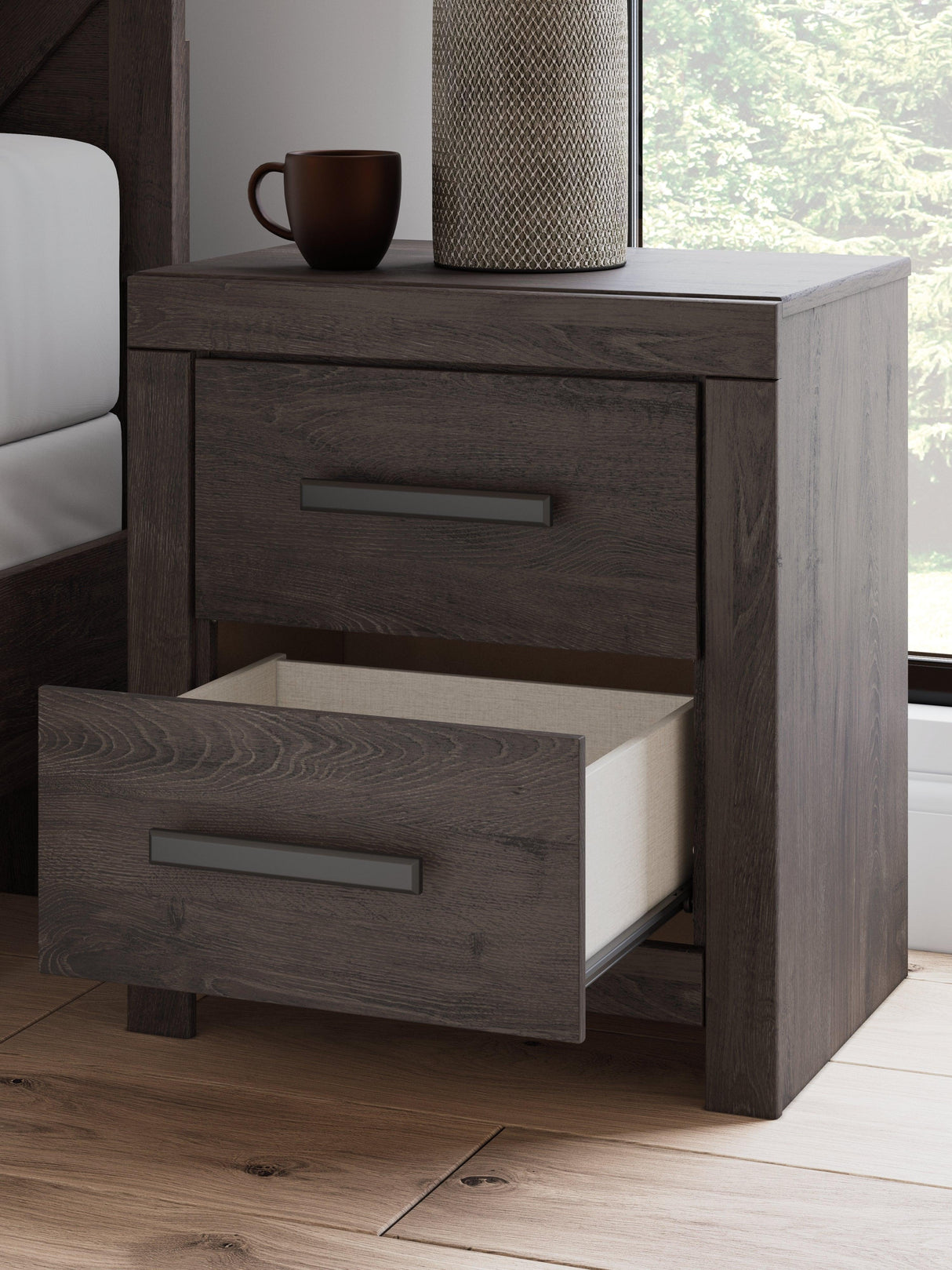 Prendonea Charcoal Nightstand by Ashley at Eve Furniture