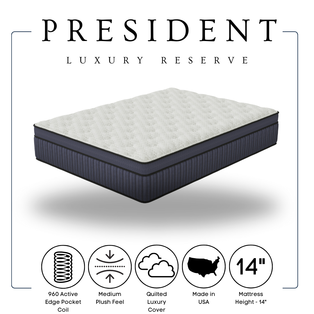 President 14" Euro Top Hybrid Queen Mattress by Happy Homes at Eve Furniture