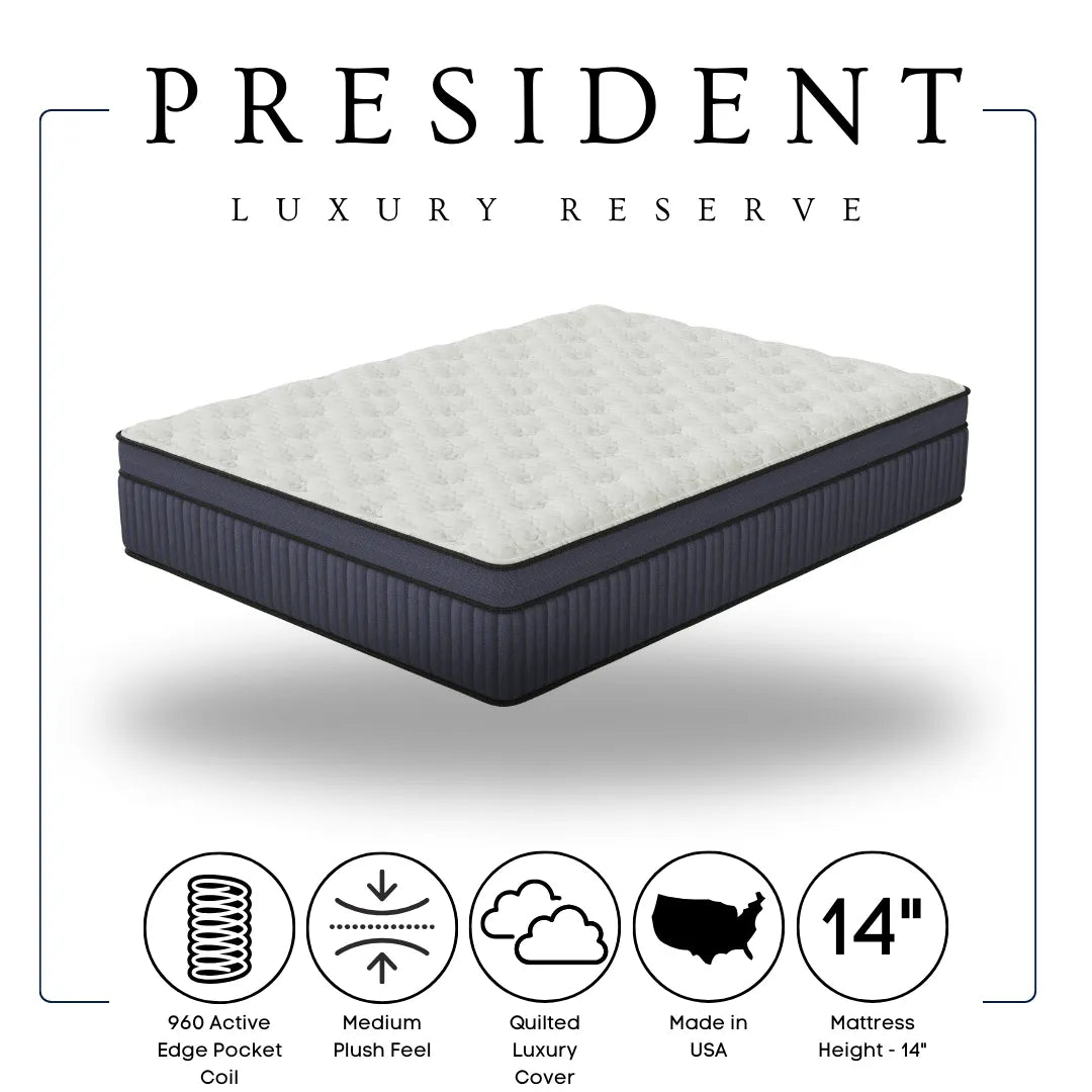 President 14" Euro Top Hybrid Queen Mattress by Happy Homes at Eve Furniture