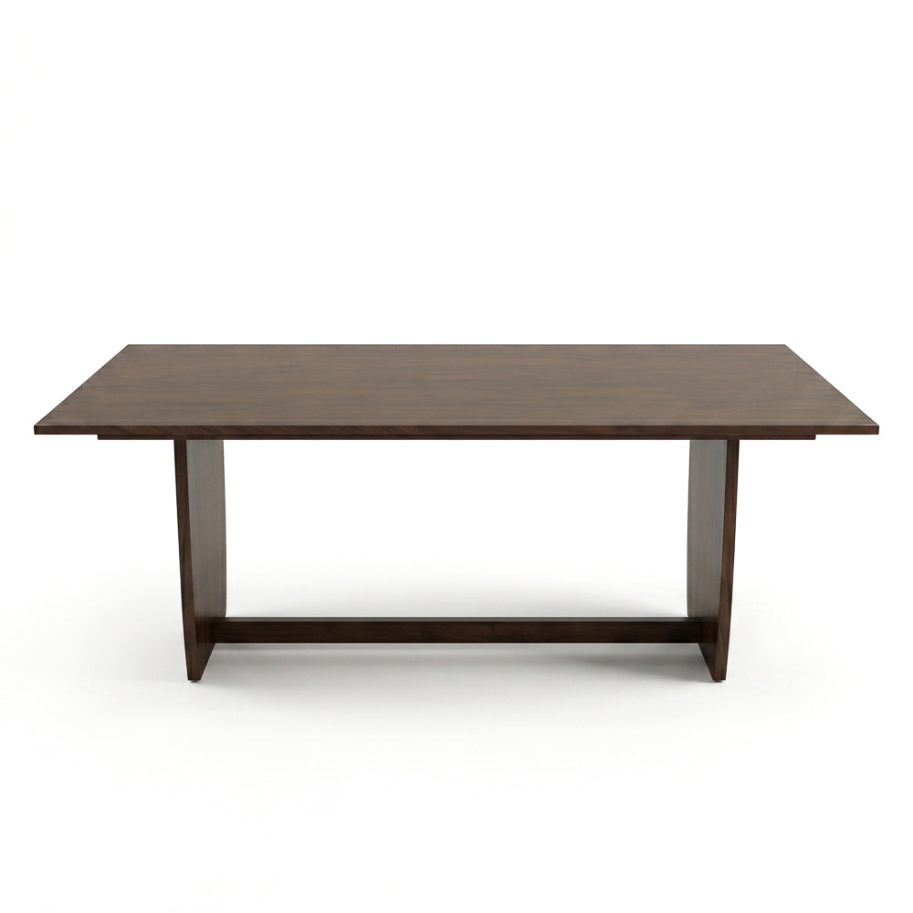 Preston Solid Wood Dining Table with Trestle Base in Warm Walnut Finish by Ashcroft Furniture at Eve Furniture