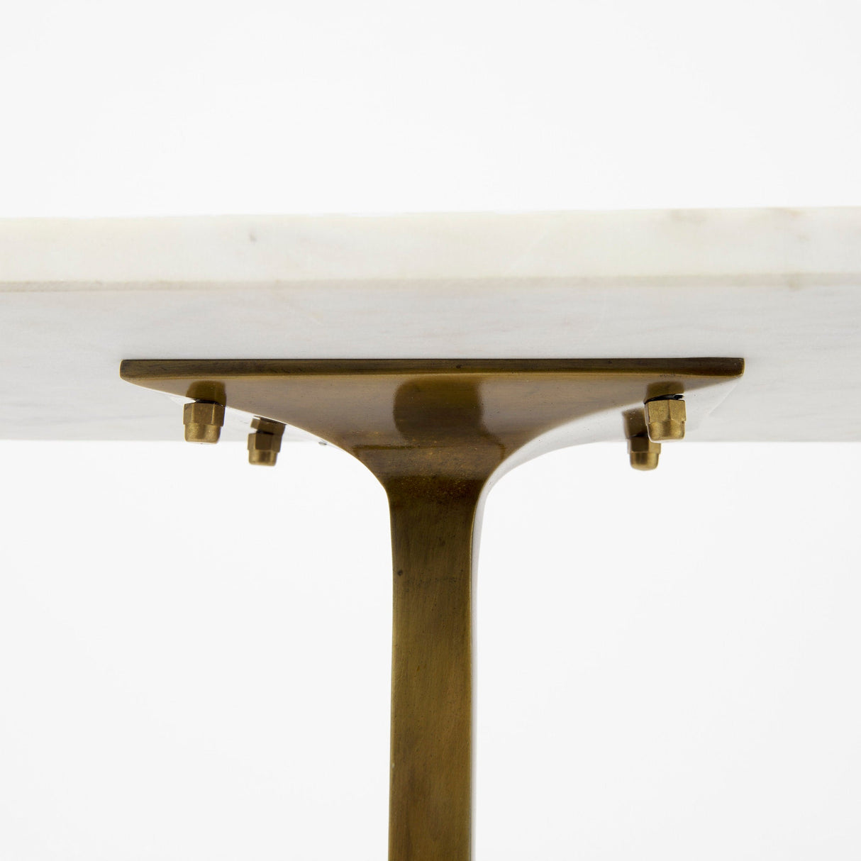 Preston White Marble Top W/Gold Metal Accent Table by Mercana at Eve Furniture