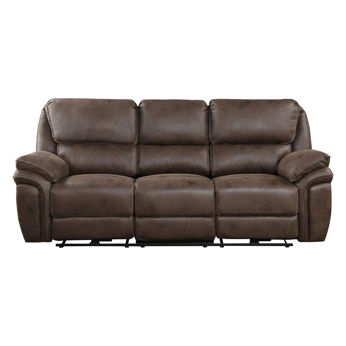 Proctor Brown Microfiber Power Double Reclining Sofa by Homelegance at Eve Furniture
