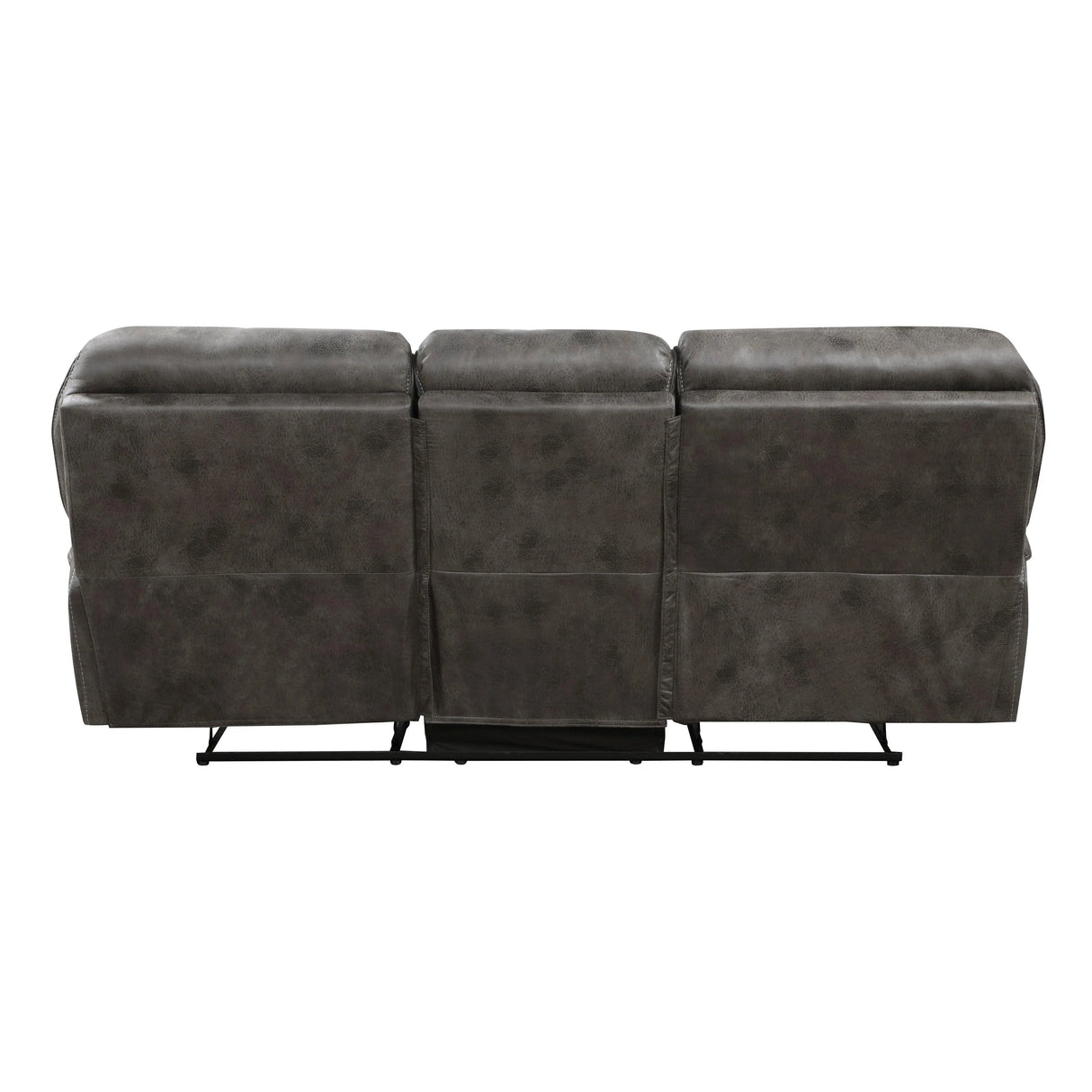 Proctor Gray Microfiber Double Reclining Sofa by Homelegance at Eve Furniture