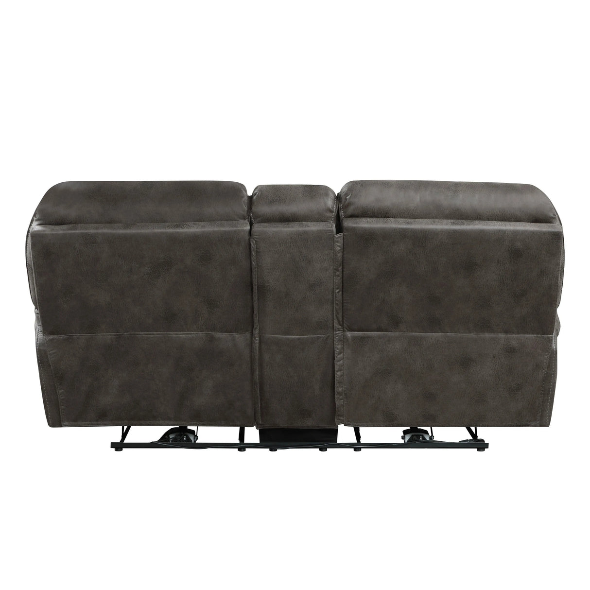 Proctor Gray Microfiber Power Double Reclining Loveseat with Center Console by Homelegance at Eve Furniture