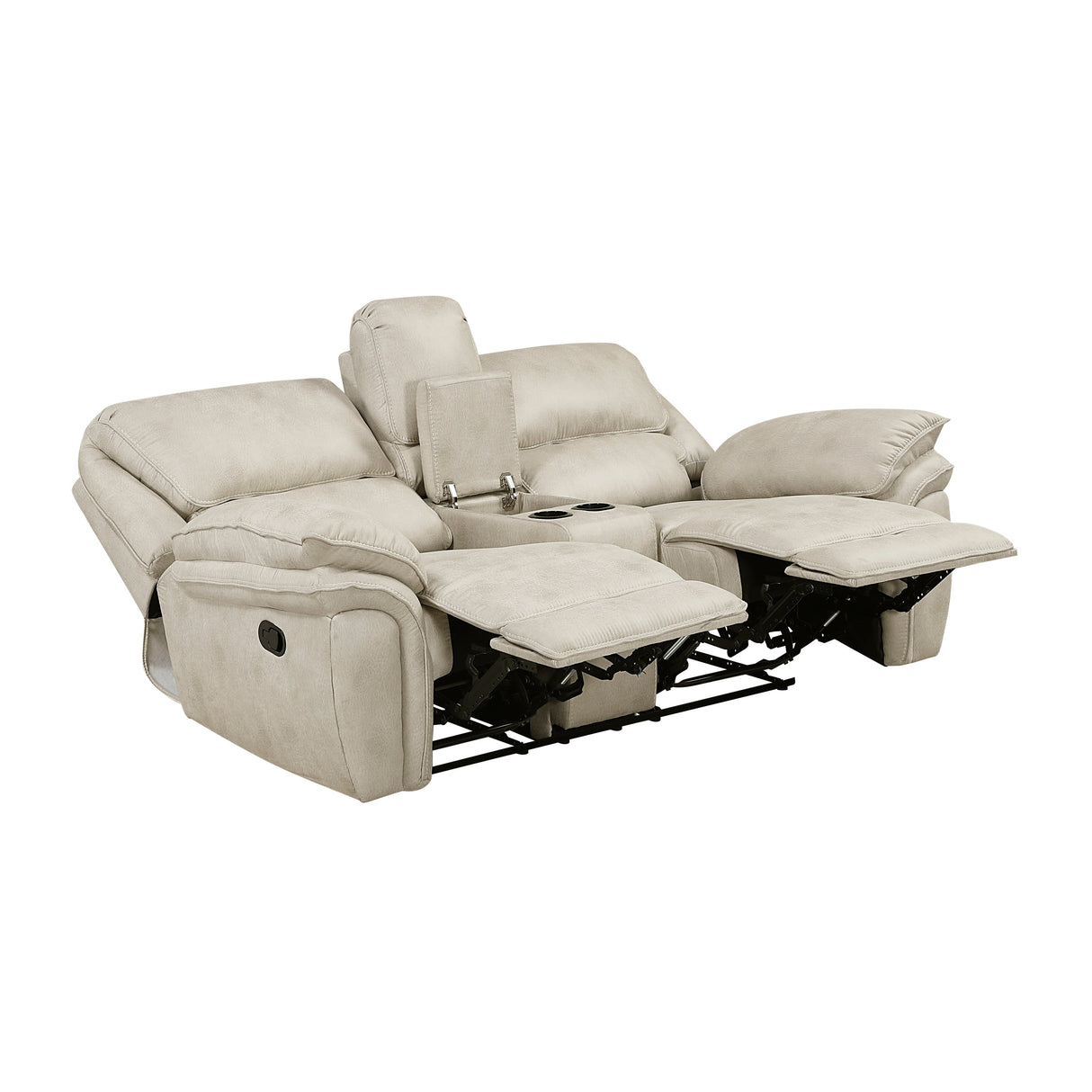 Proctor Pawter Double Reclining Loveseat with Center Console by Homelegance at Eve Furniture